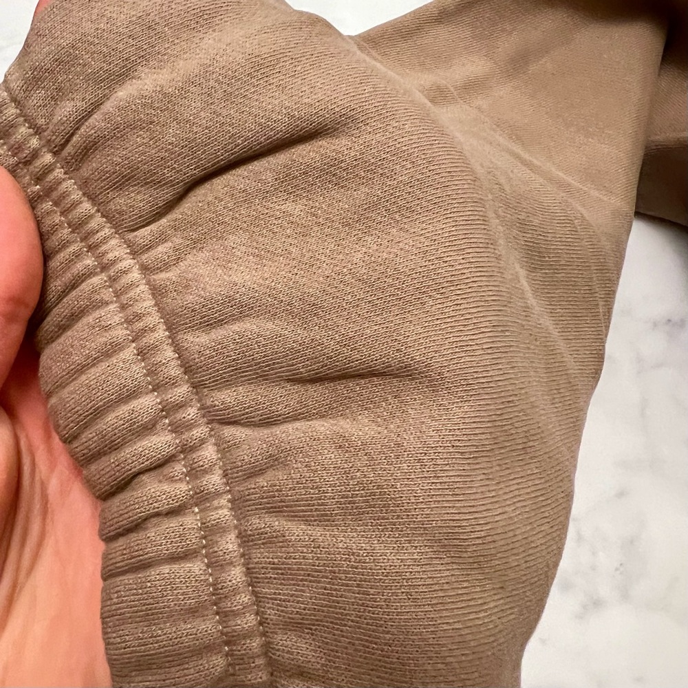 TNA Cozy Fleece Boyfriend Basic Sweatpant - Khaki Beige - Picture 14 of 14